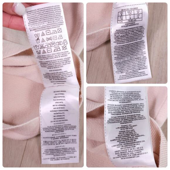 Marciano Off-the-Shoulder Ribbed Foldover Sweater Top – Size S - Picture 8 of 10